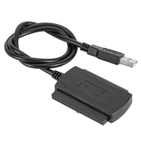 Kabel USB 2.0 IDE/SATA 3-in-1 dengan Power Supply Bersertifikasi ROHS, Konduktor Tembaga Berlapis Timah, Pelindung Kepang, Selubung PVC, Tersedia dalam Stok
