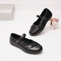 Chaussures Mary Jane en cuir noir pour filles 2026 avec fermeture auto-agrippante, antidérapantes, pour uniforme scolaire et tenues habillées, vente en gros