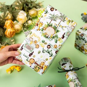 Baby Shower Wrapping <b>Paper</b> Greenery Safari Jungle Theme 46.8 Square Feet <b>Roll</b> Gift Wrap For Newborn Celebration - Product Image 5