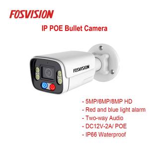 Fosvision kamera <span class=keywords><strong>Ip</strong></span> Poe <span class=keywords><strong>4k</strong></span> 8MP, kamera keamanan luar ruangan penglihatan malam warna penuh tahan air peluru 8mp <span class=keywords><strong>265</strong></span> - Product Image 2