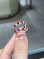 Haute qualité Premium bijoux 18K or Rose bague en diamant Pigeon sang RUBIS bague en diamant mariage bagues de fiançailles pour les femmes