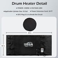 Chauffage au sol électrique portable noir 200L 120V avec protection contre les fuites pour chauffage industriel à l'huile, utilisation extérieure, température maximale 150F