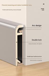 Plinthe en alliage d'aluminium noir en gros, style moderne, adaptée au remplissage des joints de sol et à la protection des murs - Product Image 6