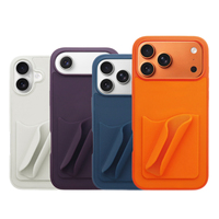 Casing HP Silikon Fashion Grosir dengan Tempat Lipstik Lip Gloss dan Slot Kartu, Pelindung HP Anti Benturan untuk iPhone 17 16 Pro Max