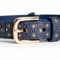Collier pour chien en cuir imprimé motif léopard marbré géométrique, anti-décoloration, par le fabricant