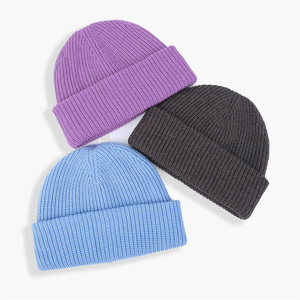 <span class=keywords><strong>Bonnet</strong></span> tricoté unisexe personnalisé en usine, taille adulte, couleur unie douce, avec logo personnalisé, <span class=keywords><strong>bonnet</strong></span> à revers - Product Image 3