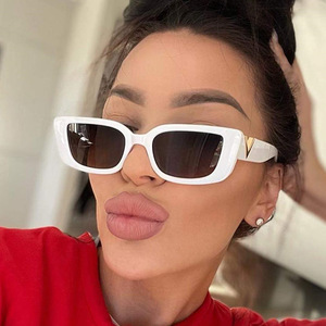 Women luxury PC lenses UV400 protection cat eye Fashion rectangle driving shade Luxury <b>sunglasses</b> for women - Product Image 2