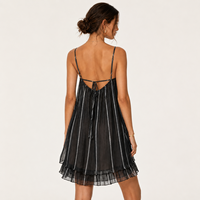 Robe courte tissée pour femme, col en U, épaules dénudées, coupe ample, taille minimaliste, tenue décontractée pour le printemps et l'été 2026