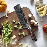 Ensemble de couteaux de cuisine haut de gamme en acier Damas de haute qualité avec manche en bois coloré – Prix de gros