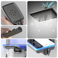 Meilleures ventes, système de douche automatique en laiton ABS, ensemble de robinets, panneau de douche numérique pour salle de bain avec vanne à jet inclus