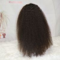 Peluca con diadema y cierre de encaje HD 5x5, lista para usar, cabello humano virgen vietnamita, trenzado invisible, rizado medio, 300% de densidad, 12A