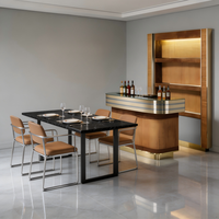 Meuble à vin de luxe italien, design moderne, comptoir de bar en acier inoxydable 304 pour villa et manoir, pièce maîtresse