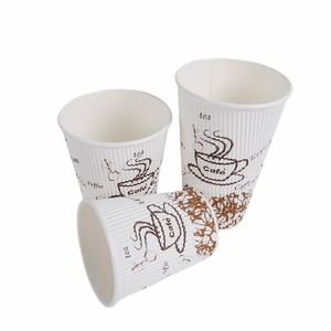 Paper Cups 8oz 12oz 16oz Customized Design Paper Cups Disposable Printed Paper Double Wall Ripple Coffee Cups