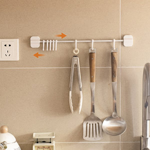 Gancho Adhesivo <span class=keywords><strong>para</strong></span> Pared, Sin Taladro, Impermeable, Barra Multiusos <span class=keywords><strong>para</strong></span> Baño y Cocina, Organizador de Toallas y Utensilios - Product Image 6