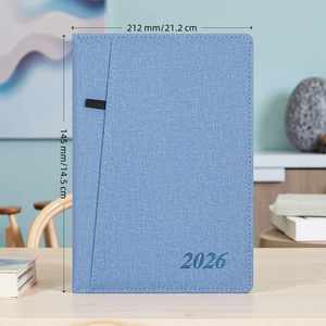 Personalised Leather Hardcover Notebook Planner with Saddle Stitching PP Cover Colourful Elastic Bands & Custom Bullet Notes - Product Image 1