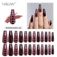 Nailway Faux Ongles Longs Moyens en ABS Vente en Gros, Façon Coffin Ballerine, Artificiels à Coller, Ongles Press-on Personnalisés de Luxe