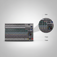 Console de mixage audio professionnelle EF, 20 canaux, contrôleur DJ/console de mixage audio, 36 effets DSP pour les spectacles sur scène de grande envergure, concerts en direct