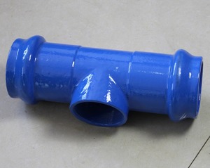 Factory Customize Ductile Iron <b>PVC</b> Double Socket Fittings Tee With Thread Branch - Product Image 4