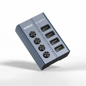 Nóng nhất loại C Adapter Splitter sạc nhanh với cá nhân LED Tùy chọn điện 4 cổng USB HUB