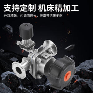 Vanne à diaphragme de type manométrique Gaimei 316L de qualité sanitaire, à installation rapide, aseptique, à pince unique pour échantillonnage - Product Image 3