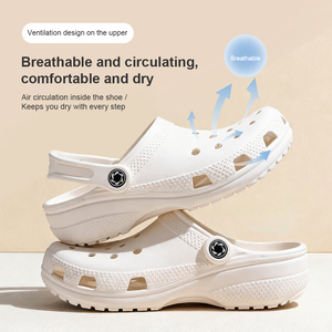 Zuecos de EVA de secado rápido, transpirables, con diseño perforado, sandalias fáciles de poner para uso en el hogar y la playa. - Product Image 4