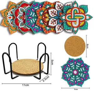 圆形钻石艺术DIY树精神杯垫钻石画杯垫套装