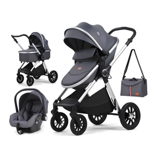 Passeggino Reversibile 3-in-1 con Seggiolino Auto per Neonati, Capottina Larga e Seduta, Carrozzina con Imbracatura di Sicurezza a 5 Punti, Facile da Piegare - Product Image 1