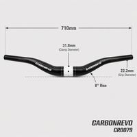 Guidon de scooter électrique Carbonrevo en alliage d'aluminium, barre de direction résistante à la corrosion, performance stable, longue durée de vie