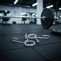 Colliers de ressort de torsion en acier pour barre d'haltères, capacités de charge de 90 lb, pour droitiers/gauchers, pour la gym et le fitness