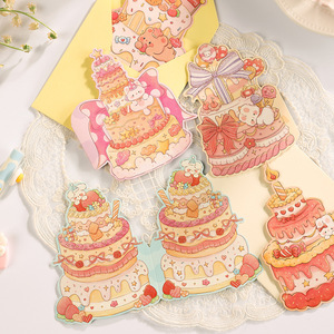 Biglietto d'Auguri 3D a Forma di Torta di <span class=keywords><strong>Compleanno</strong></span>, Pieghevole ed Ecologico, per Natale e Festa degli Insegnanti, con Messaggio Semplice da Negozio di Fiori - Product Image 2