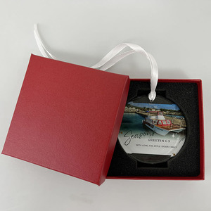 Adorno navideño de cristal con impresión a todo Color, adorno redondo de cristal K9, adorno colgante de cristal en blanco, adornos de cristal - Product Image 6