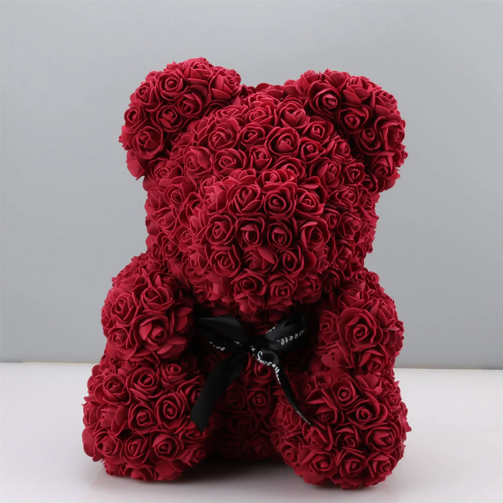 Christmas Gift Rose Bear Gift Flower Teddy Bear With Rose Realistic Rose Bear 25cm