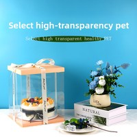 Boîtes à gâteaux d'anniversaire carrées transparentes épaissies, tailles de 4 à 14 pouces ; emballage simple et double couche