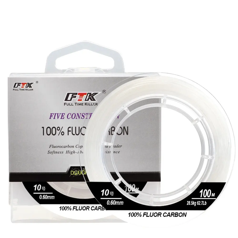 FTK Dây Câu Fluorocarbon 50M 100% Dây Dẫn Sợi Monofilament Dây Câu Fluorocarbon Nhật Bản