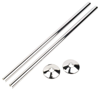 Manchons de tuyau de radiateur à effet chromé pour système de chauffage de l'eau domestique, 15mm x 202mm