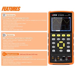 Oscilloscope numérique portable pour automobile 240 avec multimètre, deux canaux, bande passante 40 MHz, compteur électronique USB SCPI - Product Image 3