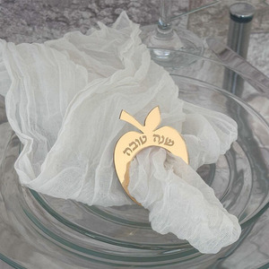 Specchio da tavolo <span class=keywords><strong>oro</strong></span> argento Judaica mela melograno gioiello pasquale Hannukah decorazione nuovo anno Hashanah acrilico <span class=keywords><strong>portatovaglioli</strong></span> porta - Product Image 1