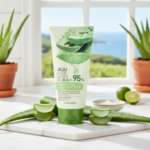 THEFACESHOP Jeju Aloe Fresh Gel calmante Hidratante corporal 300ml Vitamina B5 y C Cuidado adulto rico - Product Image 3