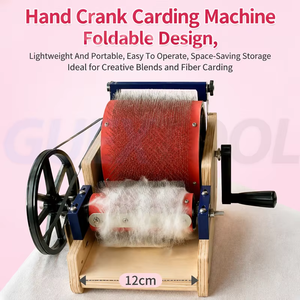 Cardeuse à laine et feutre à manivelle, tambour manuel, silencieuse, pliable et portable pour fibres et loisirs créatifs - Product Image 2