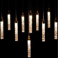 Luminaire suspendu en verre LED en forme de tube pour mariage et fête, lustre élégant, alimenté par courant alternatif, indice de protection IP65