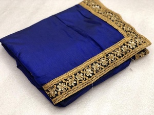 Hermoso Sari Indio de Seda Sana Multicolor, Kanchipuram Vintage con Pallu Largo, Blusa Lista para Usar, Sexy, de Rayón Chanderi con Malla para Mujer - Product Image 3