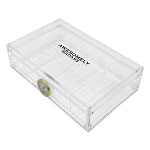 Humidor de Cigarros Acrílico Hermético, Caja Transparente para Cigarros de Escritorio con Higrómetro, Caja de Exhibición Acrílica con Capacidad para hasta 50 Cigarros - Product Image 2