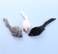 Jouet pour chat moderne et amusant, souris en peau de lapin réaliste, gris, blanc, noir, prix d'usine