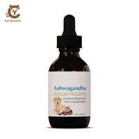 Gouttes calmantes à l'ashwagandha pour chiens et chats - OEM/ODM Pet Benefit - Liquide à base de plantes naturelles à absorption rapide - Soulage le stress, le bruit et l'anxiété