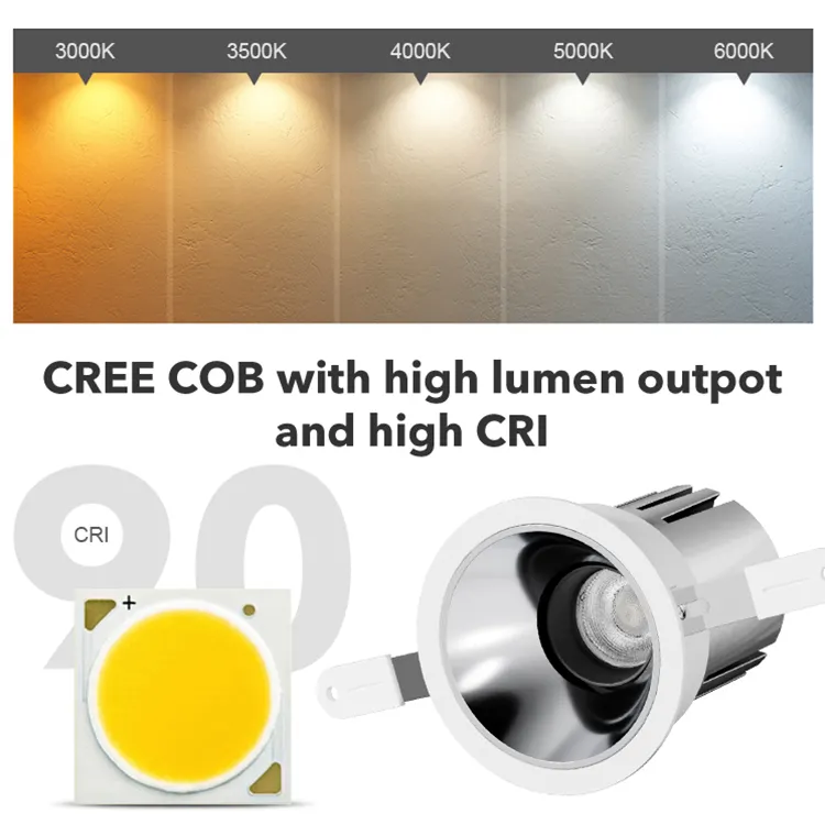 Yeni ürün kapalı ev bez dükkanı oturma odası ofis derin parlama önleyici esnek salıncak açısı COB 9W LED spot