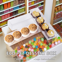 Boîtes à dragées transparentes en PET, boîtes en plastique transparentes rectangulaires pour chocolats, truffes, macarons, emballages pour fêtes de Noël et d'anniversaire