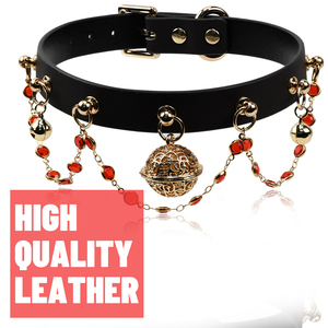 Collar Erótico Sexy Negro y Rojo InnerBloom, Ajustable, con una Campana de 60g, Juguete Sexual BDSM para Adultos, Hombres y Mujeres - Product Image 2