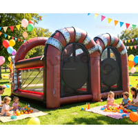 Jeu de lancer de hache gonflable commercial imperméable pour enfants, double piste, thème Viking, pour location de fête de carnaval en extérieur