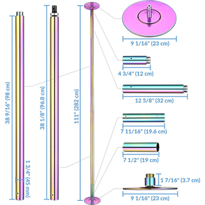 45mm amovible Stripper <span class=keywords><strong>Dance</strong></span> <span class=keywords><strong>Pole</strong></span> <span class=keywords><strong>Dance</strong></span> 360 Spin <span class=keywords><strong>Dance</strong></span> Training <span class=keywords><strong>Pole</strong></span> Kit Installation facile - Product Image 4