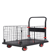 Carretilla Portátil de 150 kg, Carro de Plataforma Rodante de Cuatro Ruedas con Marco de Acero y Plástico, Herramienta de Almacenamiento Industrial OEM